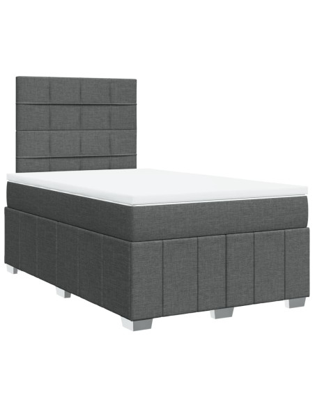 Giroletto a Molle con Materasso Grigio Scuro 120x190cm Tessuto