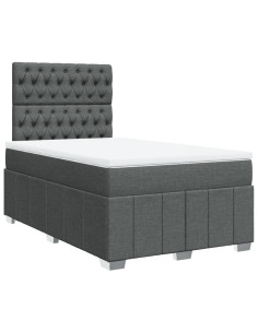 Giroletto a Molle con Materasso Grigio Scuro 120x190cm Tessuto 2
