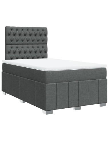 Giroletto a Molle con Materasso Grigio Scuro 120x190cm Tessuto