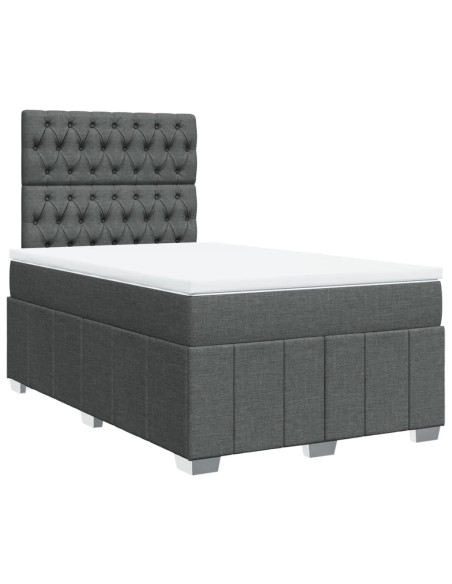 Giroletto a Molle con Materasso Grigio Scuro 120x190cm Tessuto