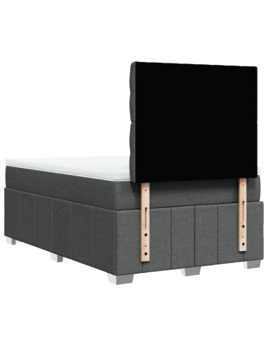 Giroletto a Molle con Materasso Grigio Scuro 120x190cm Tessuto