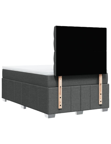 Giroletto a Molle con Materasso Grigio Scuro 120x190cm Tessuto