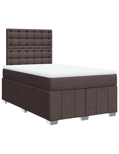 Giroletto a Molle con Materasso Marrone Scuro 120x190cm Tessuto