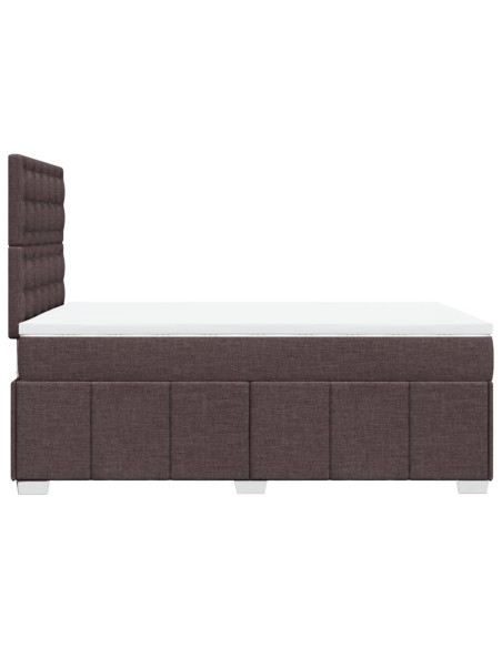 Giroletto a Molle con Materasso Marrone Scuro 120x190cm Tessuto