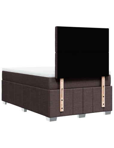 Giroletto a Molle con Materasso Marrone Scuro 120x190cm Tessuto