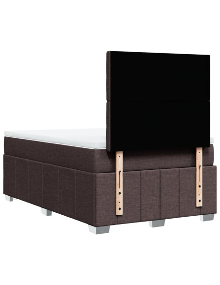 Giroletto a Molle con Materasso Marrone Scuro 120x190cm Tessuto