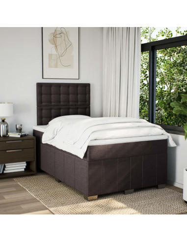 Giroletto a Molle con Materasso Marrone Scuro 120x190cm Tessuto