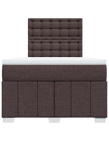 Giroletto a Molle con Materasso Marrone Scuro 120x190cm Tessuto