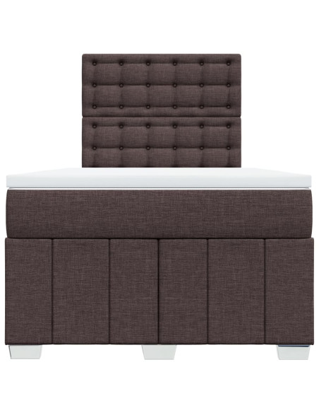 Giroletto a Molle con Materasso Marrone Scuro 120x190cm Tessuto