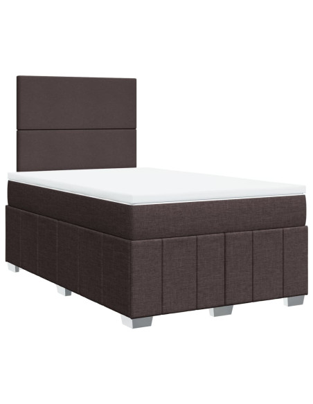 Giroletto a Molle con Materasso Marrone Scuro 120x190cm Tessuto