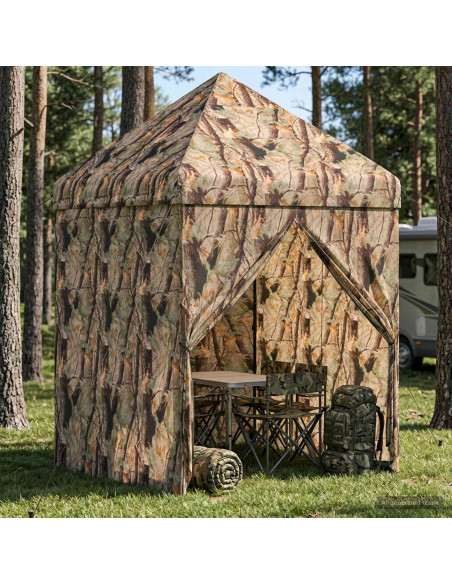 Gazebo Pop-up con 4 Pareti 3 x 3 m Mimetico Foresta