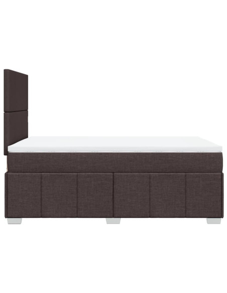 Giroletto a Molle con Materasso Marrone Scuro 120x190cm Tessuto