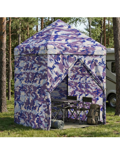 Gazebo Pop-up con 4 Pareti 3 x 3 m Blu Cacciatore