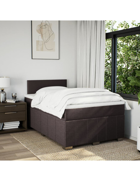 Giroletto a Molle con Materasso Marrone Scuro 120x190cm Tessuto