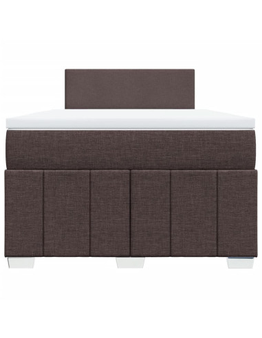 Giroletto a Molle con Materasso Marrone Scuro 120x190cm Tessuto