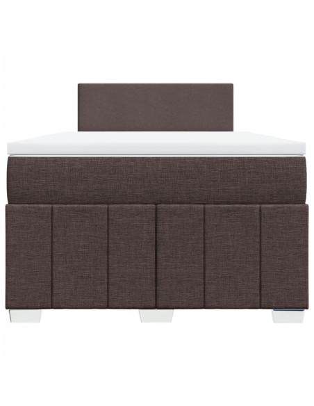 Giroletto a Molle con Materasso Marrone Scuro 120x190cm Tessuto