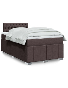 Giroletto a Molle con Materasso Marrone Scuro 120x190cm Tessuto