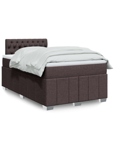 Giroletto a Molle con Materasso Marrone Scuro 120x190cm Tessuto