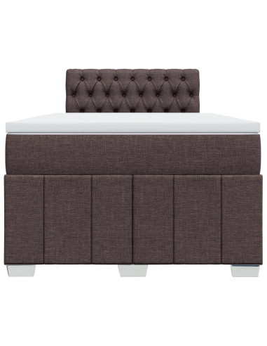 Giroletto a Molle con Materasso Marrone Scuro 120x190cm Tessuto
