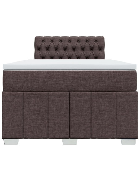 Giroletto a Molle con Materasso Marrone Scuro 120x190cm Tessuto
