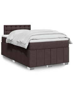 Giroletto a Molle con Materasso Marrone Scuro 120x190cm Tessuto