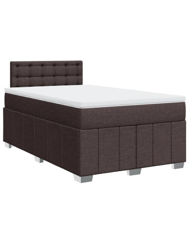 Giroletto a Molle con Materasso Marrone Scuro 120x190cm Tessuto