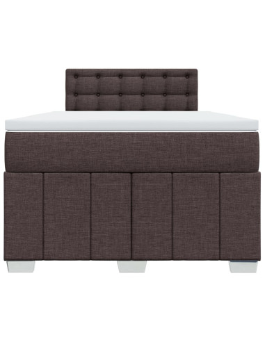 Giroletto a Molle con Materasso Marrone Scuro 120x190cm Tessuto