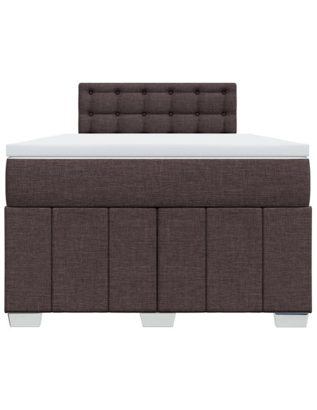 Giroletto a Molle con Materasso Marrone Scuro 120x190cm Tessuto