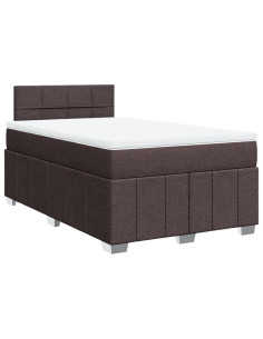 Giroletto a Molle con Materasso Marrone Scuro 120x190cm Tessuto 2