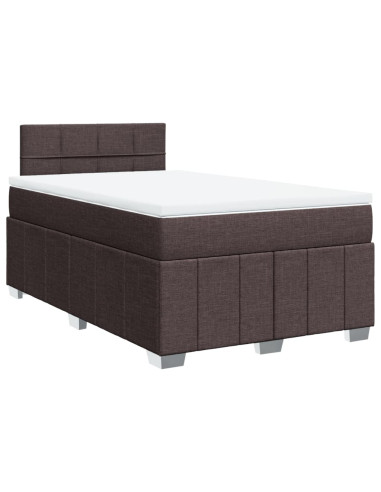 Giroletto a Molle con Materasso Marrone Scuro 120x190cm Tessuto