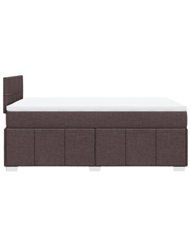 Giroletto a Molle con Materasso Marrone Scuro 120x190cm Tessuto