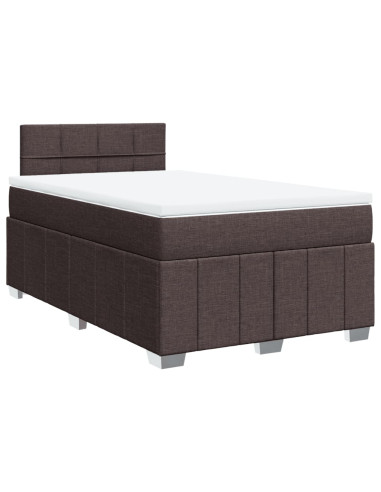 Giroletto a Molle con Materasso Marrone Scuro 120x190cm Tessuto