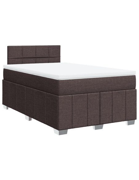 Giroletto a Molle con Materasso Marrone Scuro 120x190cm Tessuto