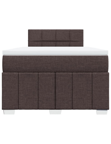 Giroletto a Molle con Materasso Marrone Scuro 120x190cm Tessuto