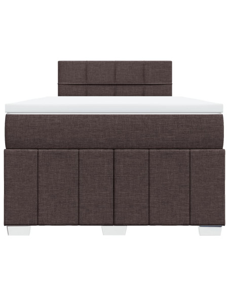 Giroletto a Molle con Materasso Marrone Scuro 120x190cm Tessuto