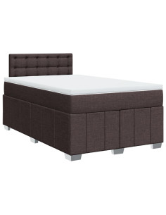 Giroletto a Molle con Materasso Marrone Scuro 120x190cm Tessuto 2