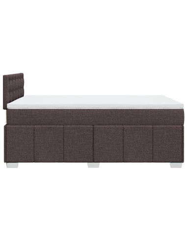 Giroletto a Molle con Materasso Marrone Scuro 120x190cm Tessuto