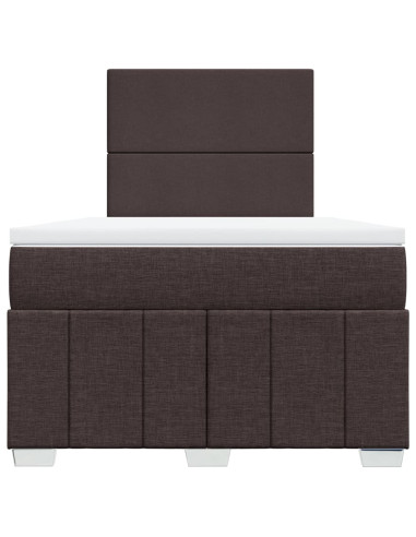 Giroletto a Molle con Materasso Marrone Scuro 120x190cm Tessuto