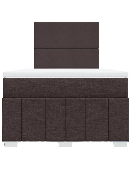 Giroletto a Molle con Materasso Marrone Scuro 120x190cm Tessuto