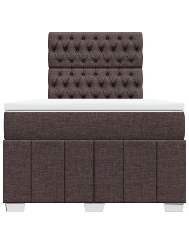 Giroletto a Molle con Materasso Marrone Scuro 120x190cm Tessuto