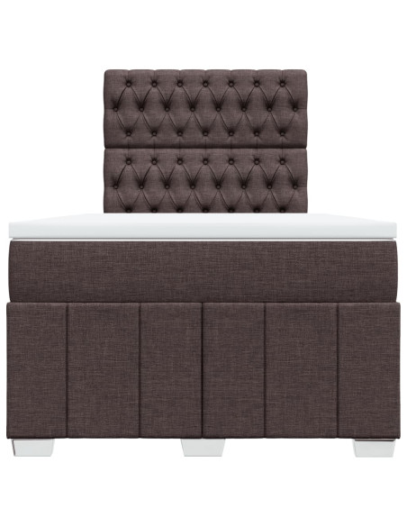 Giroletto a Molle con Materasso Marrone Scuro 120x190cm Tessuto