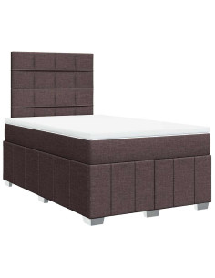 Giroletto a Molle con Materasso Marrone Scuro 120x190cm Tessuto 2