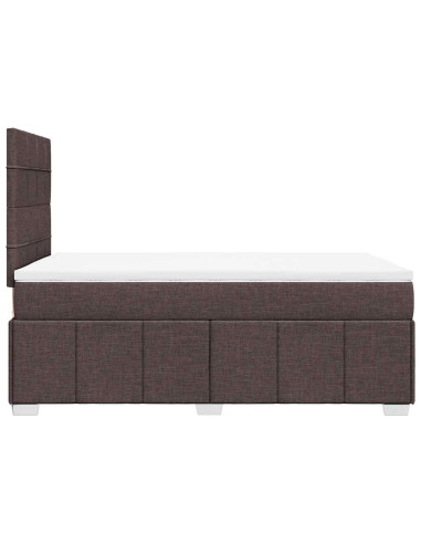 Giroletto a Molle con Materasso Marrone Scuro 120x190cm Tessuto