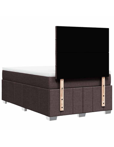 Giroletto a Molle con Materasso Marrone Scuro 120x190cm Tessuto