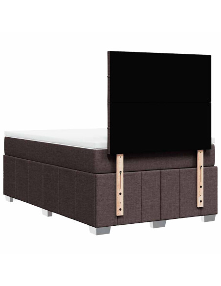 Giroletto a Molle con Materasso Marrone Scuro 120x190cm Tessuto