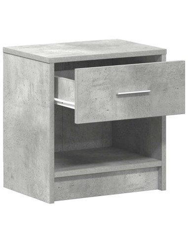 Comodini 2 pz con Cassetto Grigio Cemento 39x28x41 cm