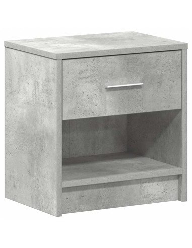 Comodini 2 pz con Cassetto Grigio Cemento 39x28x41 cm