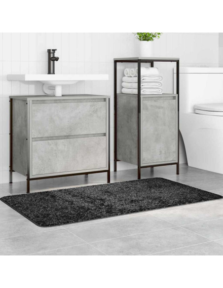 Tappetino da bagno antiscivolo Grigio scuro 70 x 120 cm PP