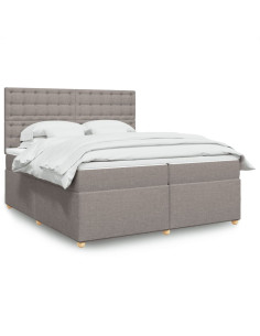 Giroletto a Molle con Materasso Tortora 200x200 cm in Tessuto