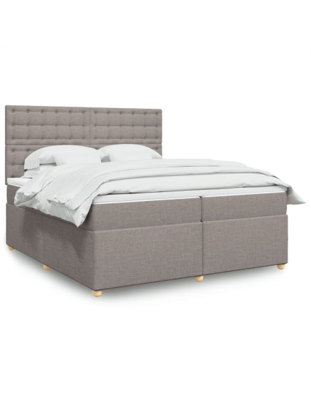 Giroletto a Molle con Materasso Tortora 200x200 cm in Tessuto